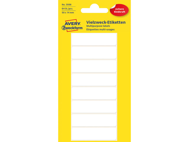 Etiket Zweckform 50x14mm met blister a 64 etiketjes