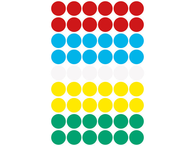 Etiket Zweckform 12mm ronde blister a 270 etiketjes assorti