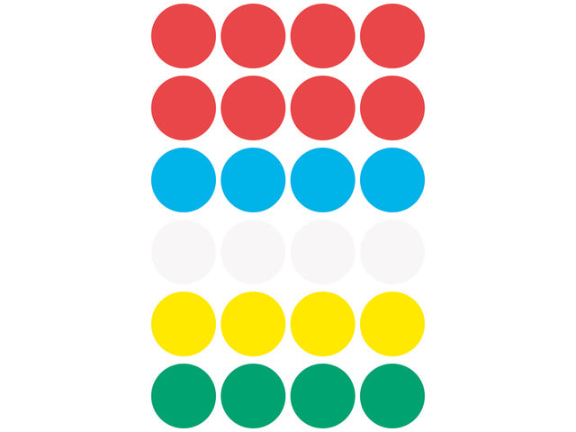 Etiket Zweckform 18mm ronde blister met 96 etiketjes assorti