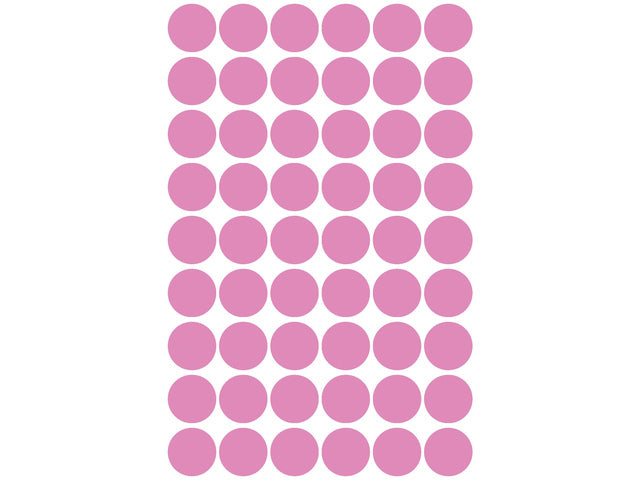 Etiket Zweckform 12mm rond blister 5 vel a 54 et. roze