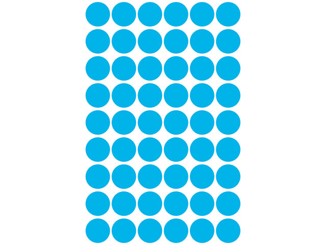 etiket Zweckform 12mm rond 5 vel a 54 etiketjes blauw
