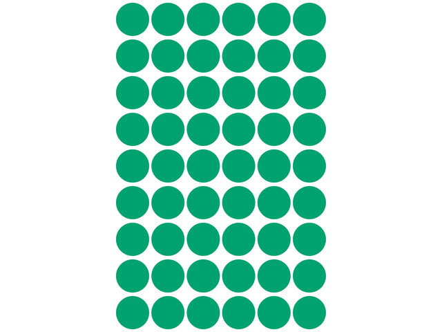 etiket Zweckform 12mm rond 5 vel a 54 etiketjes groen