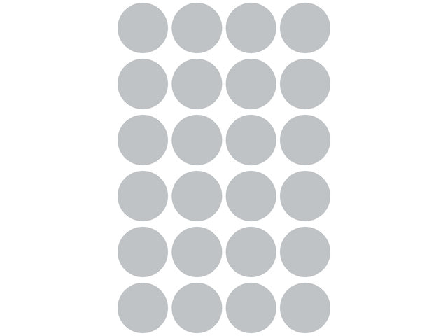 etiket Zweckform 18mm rond 4 vel a 24 etiketjes grijs