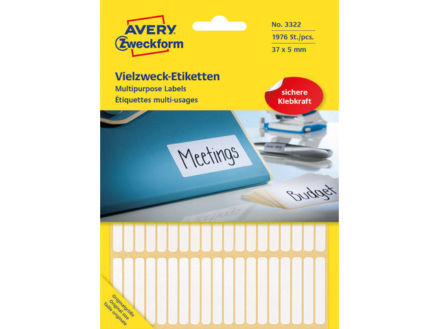 Etiket Zweckform 37x5mm met pakje en 1976 etiketjes