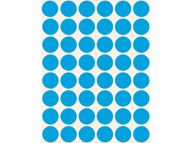 Etiket Zweckform 18mm ronde blister 22 vel a 48 etiketjes blauw