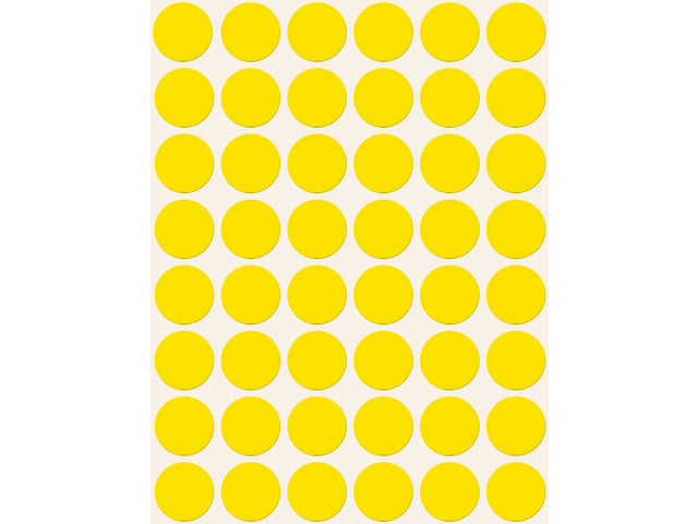 etiket Zweckform 18mm rond blister 22 vel a 48 etiketjes geel