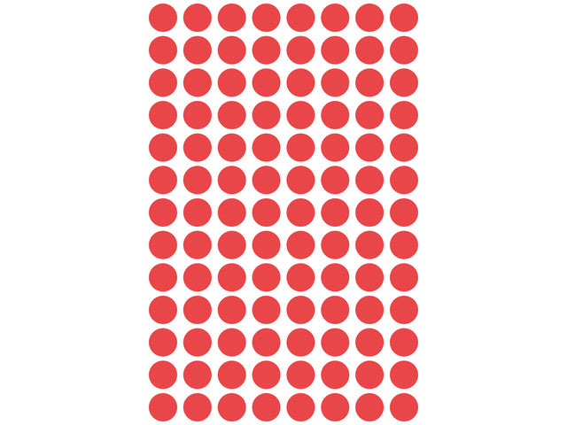 Etiket Zweckform 8mm rond blister 4 vel a 104 et. rood Niet-permanent