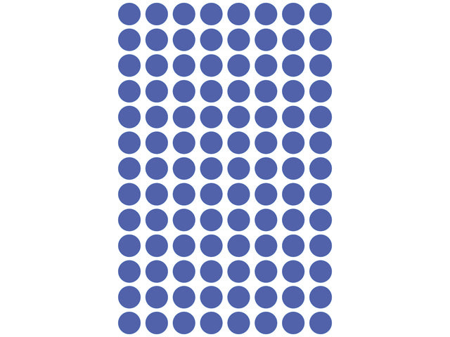 Etiket Zweckform 8mm rond blister 4 vel a 104 et. blauw Niet-permanent