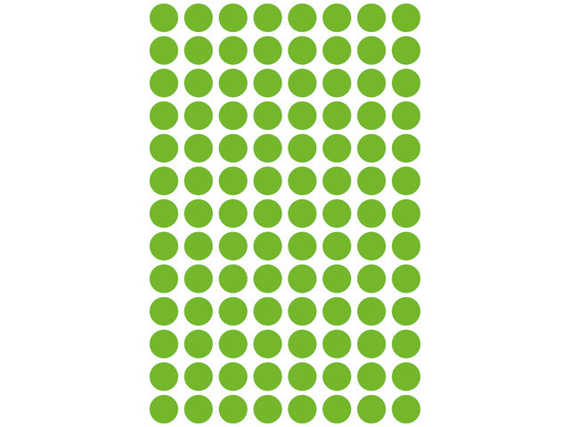Etiket Zweckform 8mm rond blister 4 vel a 104 et. groen Niet-permanent