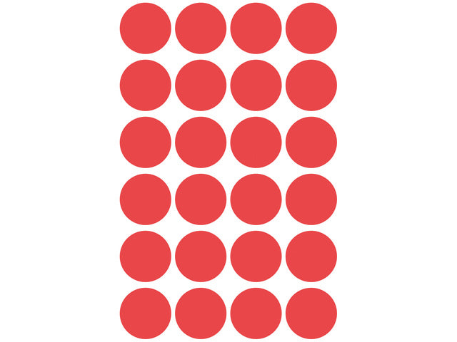 Etiket Zweckform 18mm rond blister 4 vel a 24 et. rood Niet-permanent