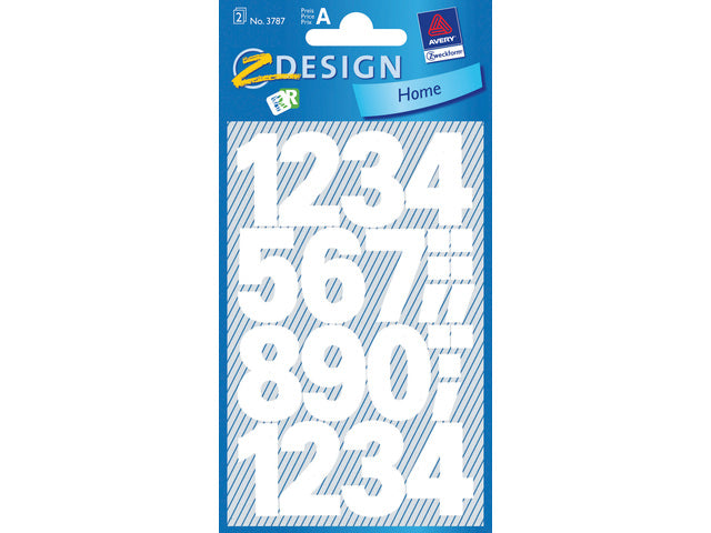 cijferetiket Z-design Home pakket a 2 vel watervast wit