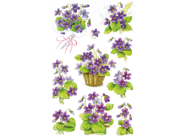 papieretiket Z-design Creative pakje a 3 vel viooltjes