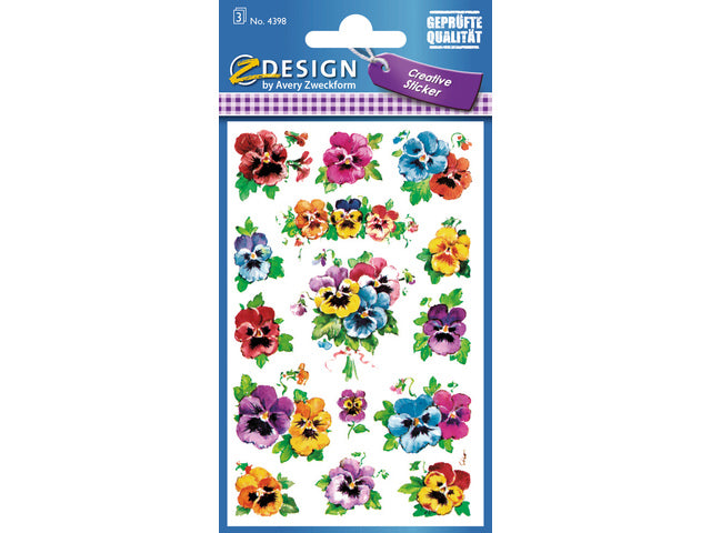 papieretiket Z-design Creative pak a 3 vel viooltjes