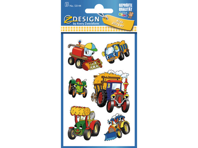 papieretiket Z-design Kinderverpakking een 3 vel tractor