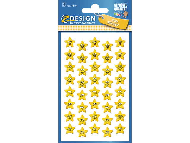 papieretiket Z-design Kinderpakket a 3 vel sterren
