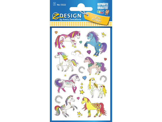 Papieretiket Z-design Kinderverpakking a 1 vel pony