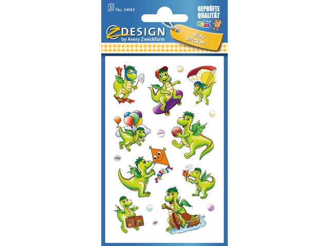 papieretiket Z-design Kinderverpakking a 3 vel draken