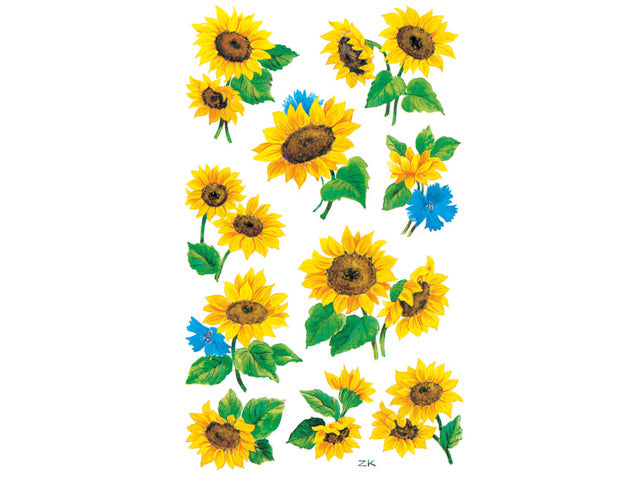 papieretiket Z-design Creative pakje a 3 vel zonnebloemen