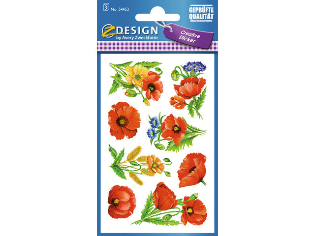 papieretiket Z-design Creative pakje a 3 vel papaver
