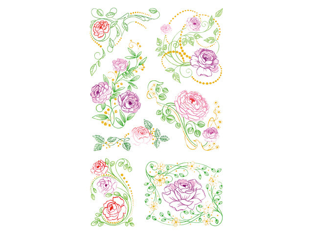 Papieretiket Z-design Creative pakje a 1 vel rozen