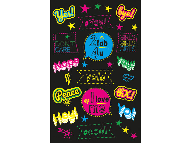 Neon etiket Z-design Kinderteksten