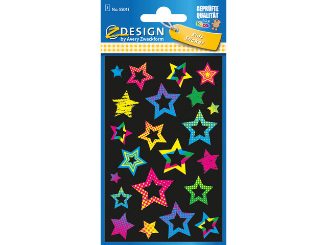 Neon etiket Z-design Kids sterren pakje a 1 vel