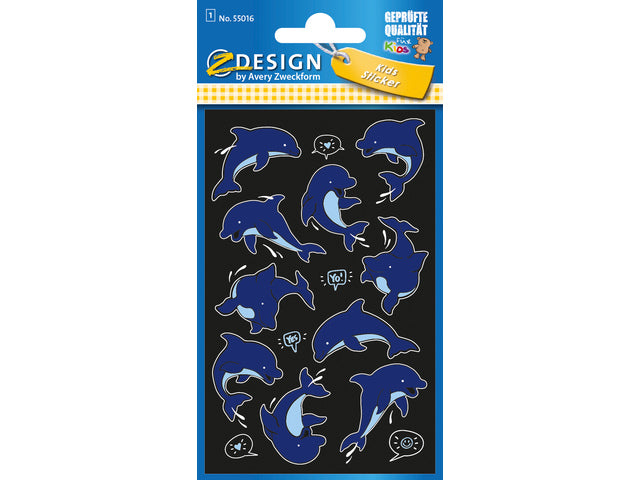 Neon etiket Z-design Kids dolfijnenpakket a 1 vel