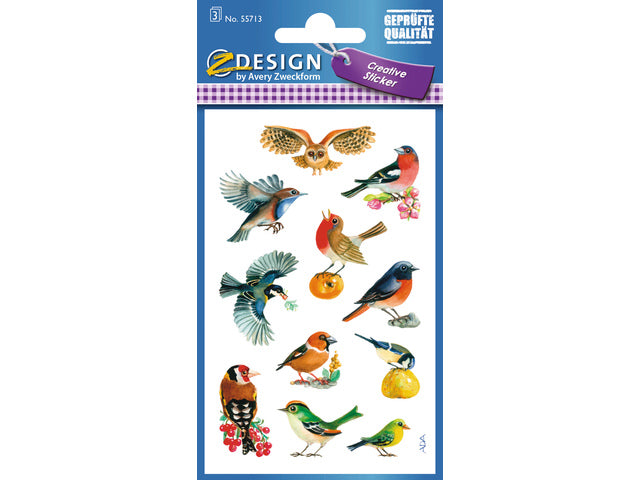 papieretiket Z-design Creative pakket a 3 vel vogels