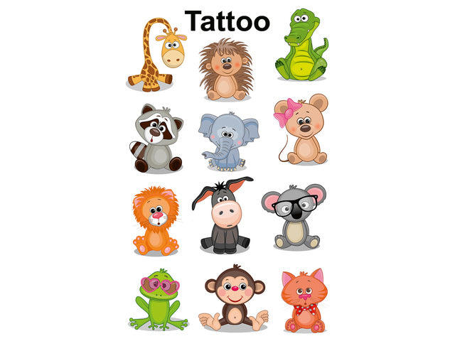 Tattoo etiket Z-design Kinderpakket a 1 vel dieren