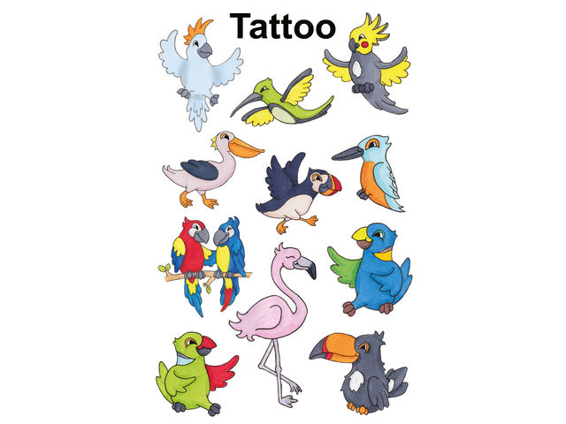 Tattoo etiket Z-design Kinderpakket a 1 vel vogels