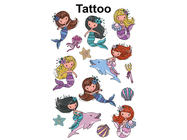 Tattoo etiket Z-design Kinderpakket a 1 vel zeemeerminnen