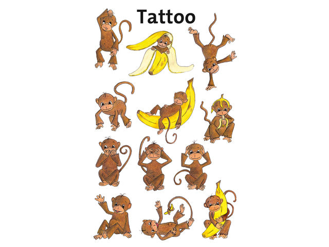 Tattoo etiket Z-design Kinderpakket a 1 vel apen