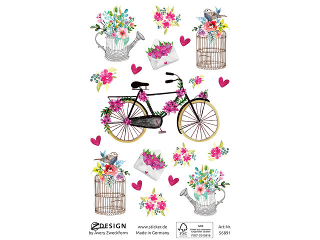 Papieretiket Z-design Creatief pakje a 2 vel bloemen