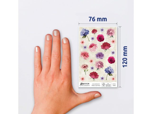 Papieretiket Z-design Creative pakje a 1 vel bloemen