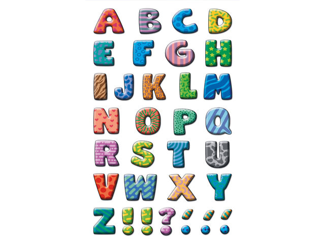 letteretiket Z-design Schoolpakket a 3 vel bont gekleurd