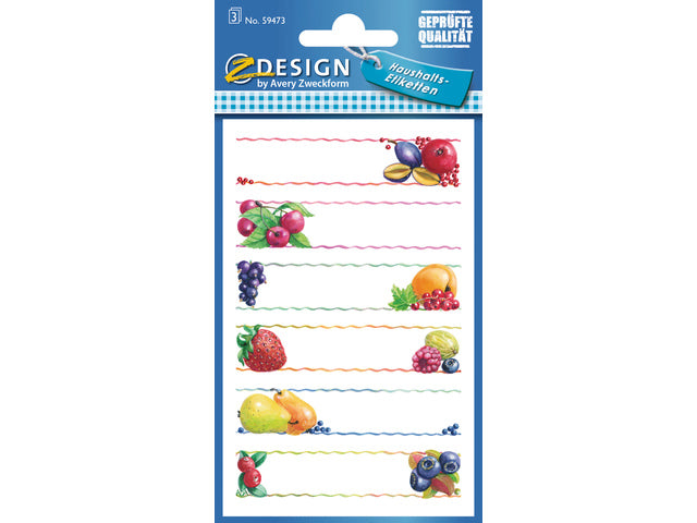 huishoudetiket Z-design Thuispakje a 3 vel fruit