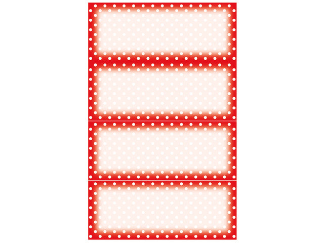 huishoudetiket Z-design Home pakje a 3 vel kader rood-wit