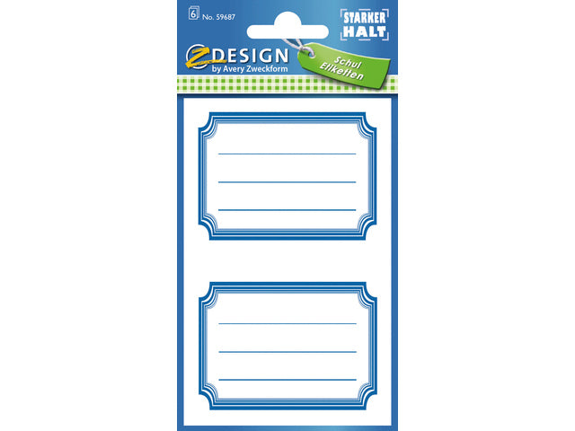 boeketiket Z-design Schoolpakket a 6 vel kader blauw
