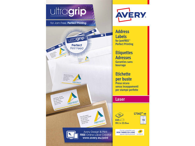 Adresetiket Avery QuickPeel 99,1x33,9 mit 40 Vel, 16 Etiketten pro Vel
