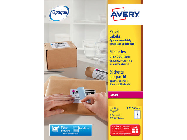 Verzendetiket Avery QuickPeel/Ultragrip 99,1x93,1 wit 100 vel 6 etiketten per vel