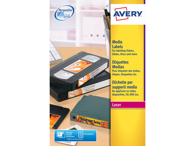 laseretiket Avery 70x52mm wit 25 vel 10 etiketten per vel