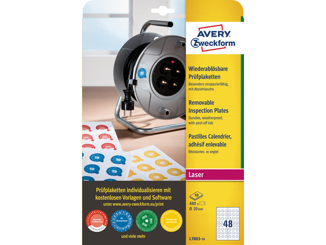 Keuringszegels Avery afneembaar Ø20mm 480st
