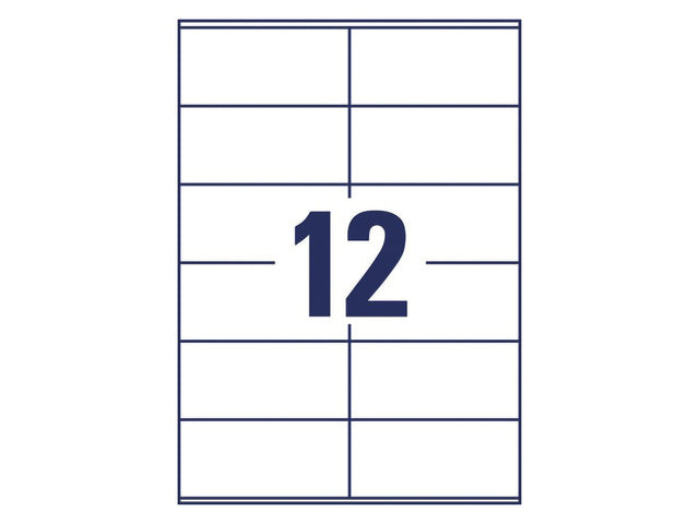 Etikett Avery selbstklebend, 105 x 48 mm, mit permanenten 20 Etiketten, 12 Etiketten pro Folie