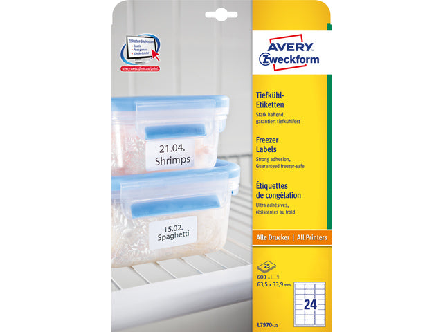 Diepvriesetiket Avery 63,5x33,9mm