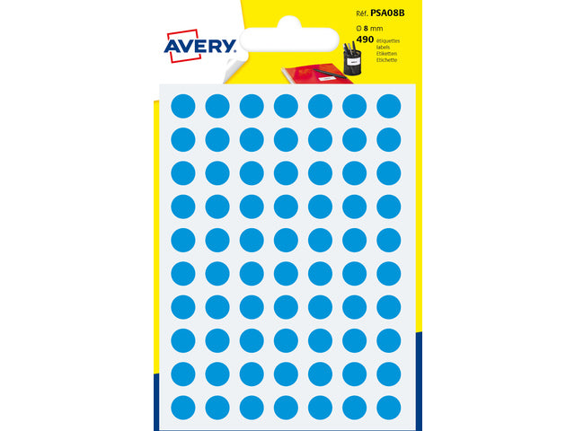 Etiketten Avery 8mm rond
