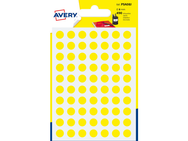 Etiketten Avery 8mm rond