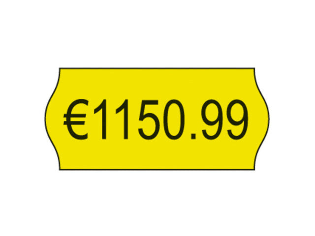 prijstangetiketten Avery permanent 26x12mm geel 10 rol in doos