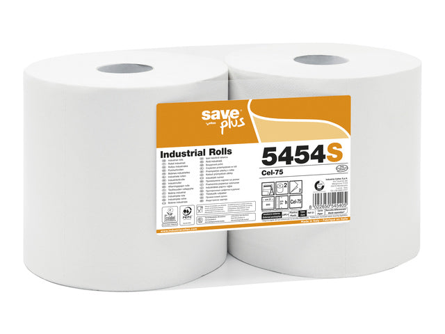 Industriepapier Celtex Save 2-laags wit 168 meter krimp a 2 rol