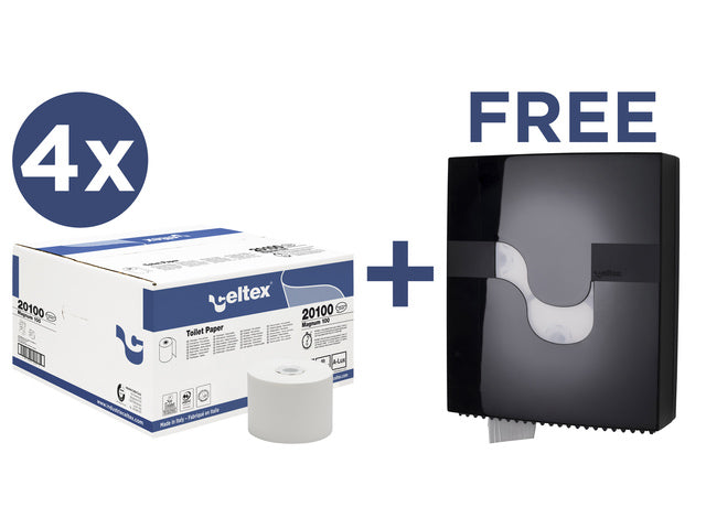 Voordeelbundel Celtex toiletpapier met gratis Megamini Revolver dispenser