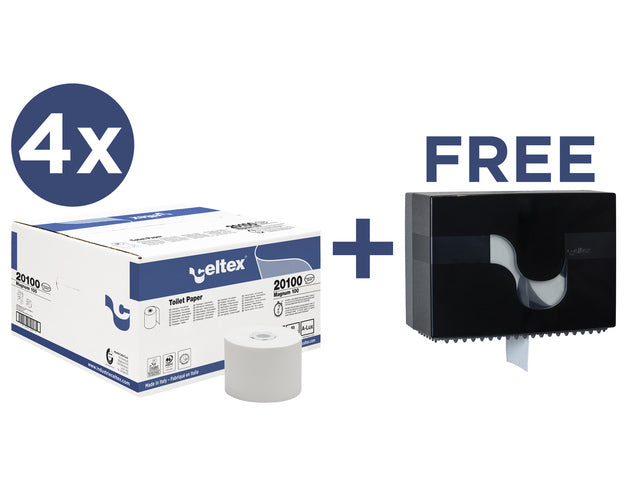 Voordeelbundel Celtex toiletpapier met gratis Megamini Bis dispenser